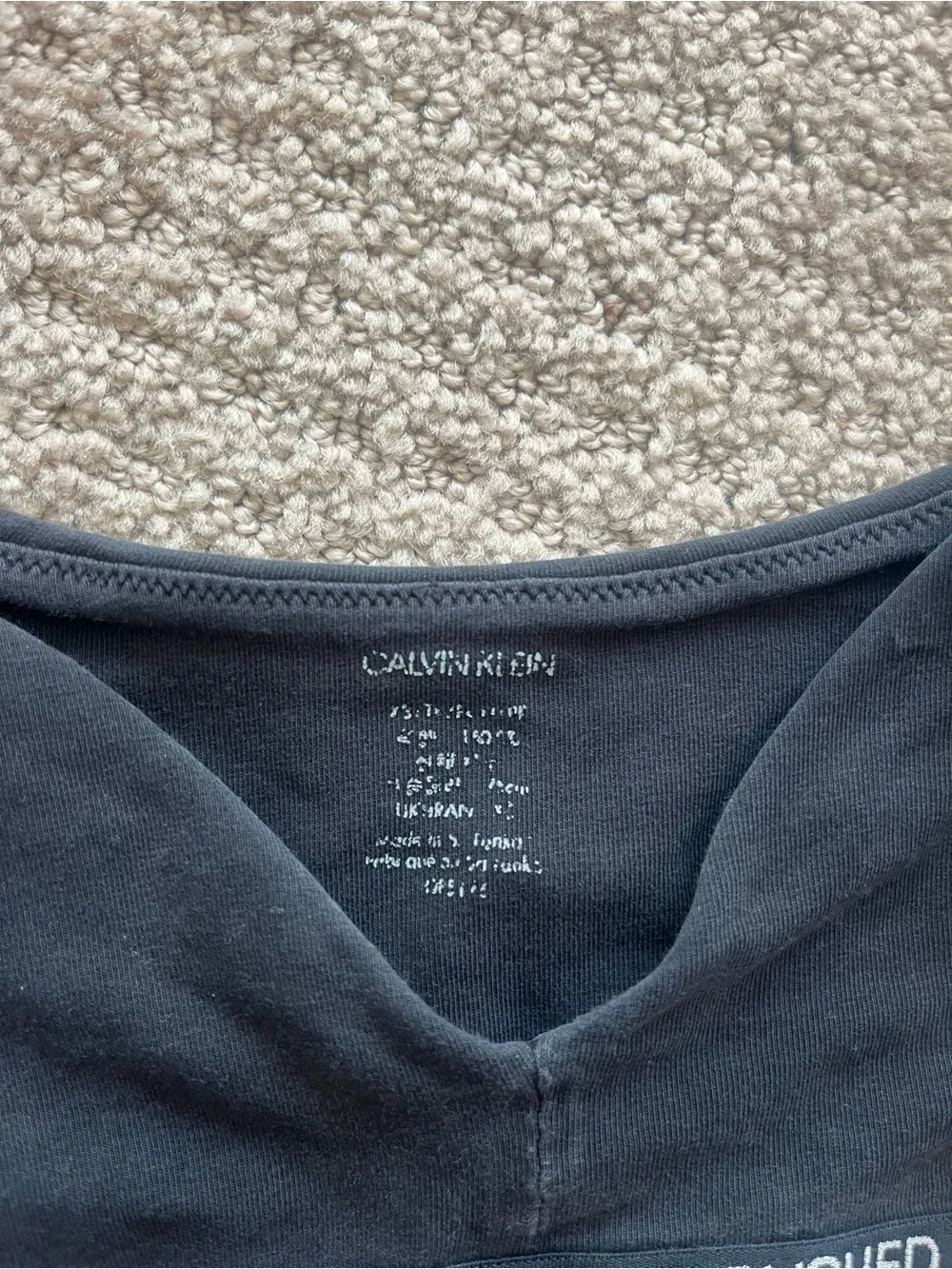 Calvin Klein Dark Gray Scoop Neck Cotton Bralette - Picture 2 of 3